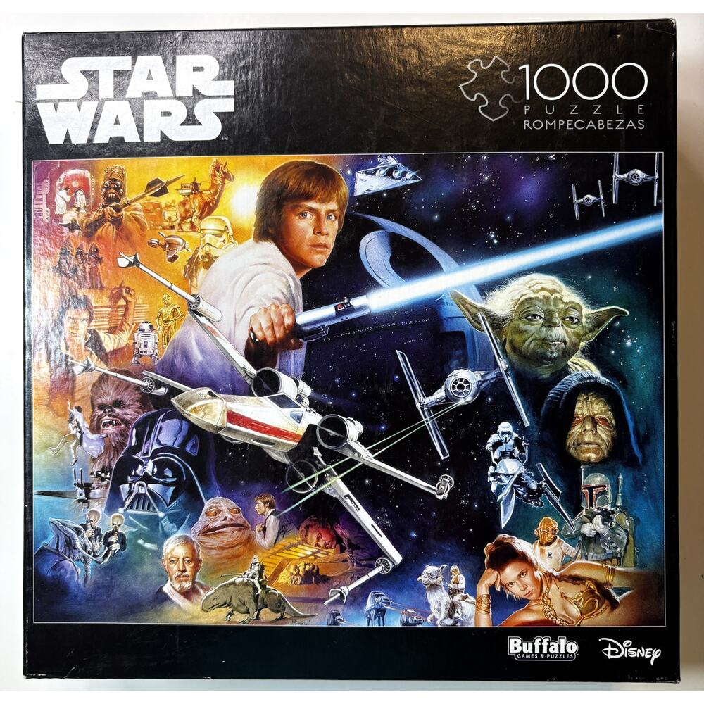 Star Wars Original Trilogy Luke Skywalker Jedi Xwing 1000 Piece Puzzle-Pre-owned